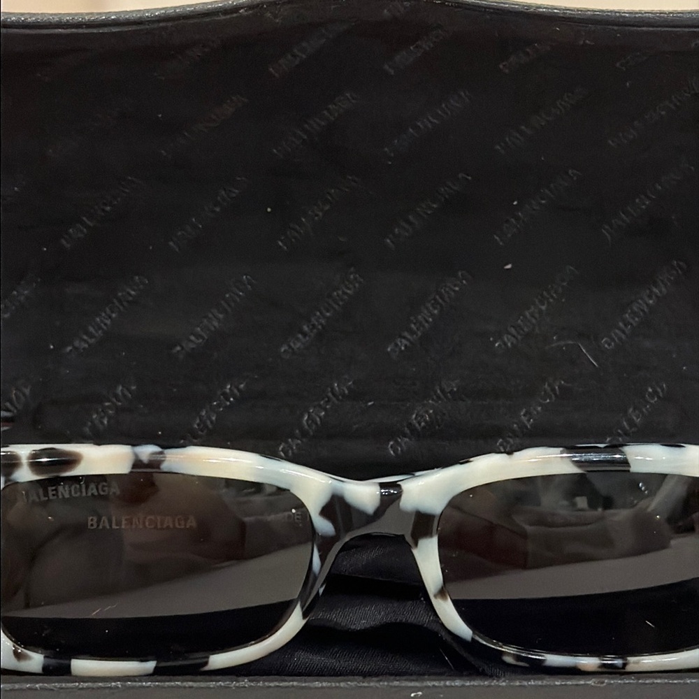 Balenciaga Black and White Sunglasses